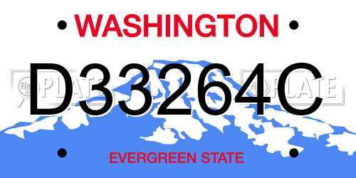 D33264C Washington License Plate