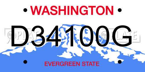 D34100G Washington License Plate