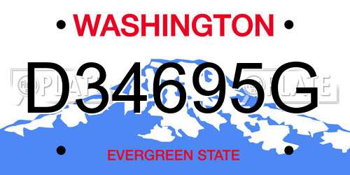 D34695G Washington License Plate
