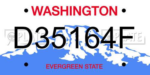D35164F Washington License Plate