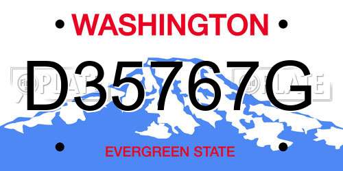 D35767G Washington License Plate