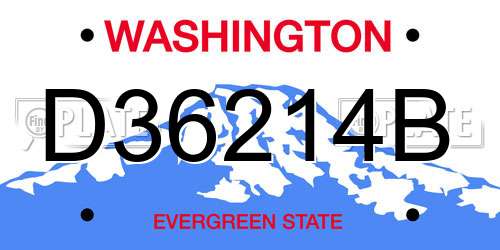 D36214B Washington License Plate