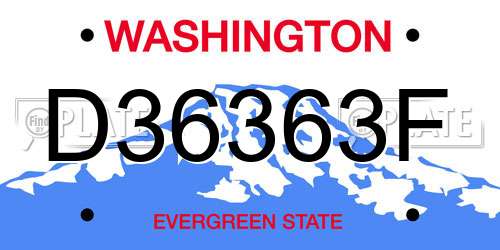 D36363F Washington License Plate