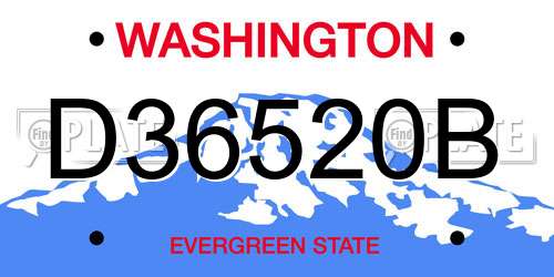 D36520B Washington License Plate