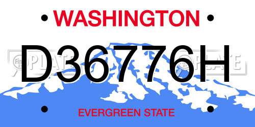 D36776H Washington License Plate