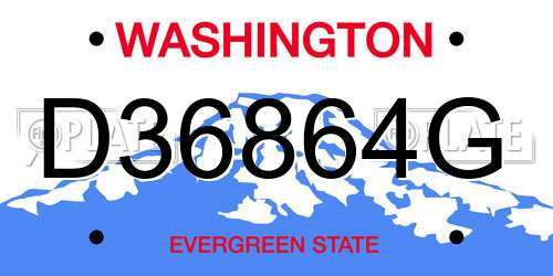 D36864G Washington License Plate