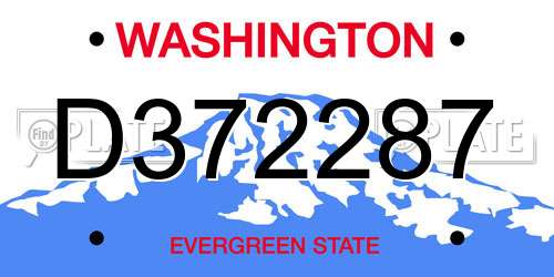D372287 Washington License Plate