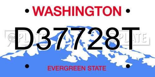 D37728T Washington License Plate