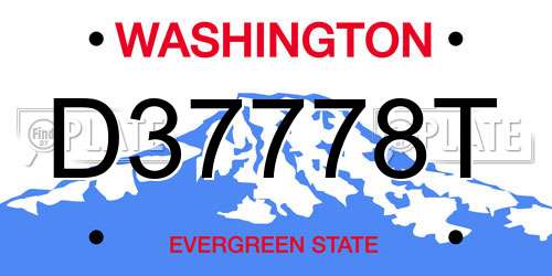 D37778T Washington License Plate