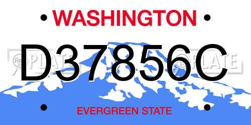 D37856C Washington License Plate