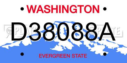 D38088A Washington License Plate