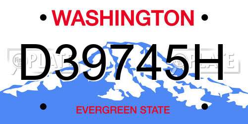 D39745H Washington License Plate