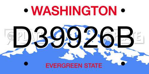 D39926B Washington License Plate