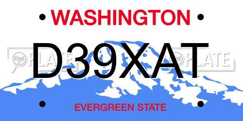 D39XAT Washington License Plate