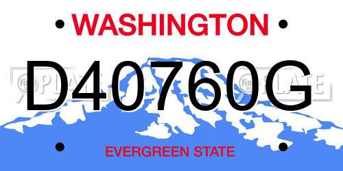 D40760G Washington License Plate