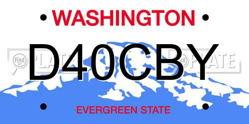 D40CBY Washington License Plate