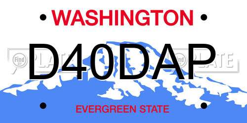D40DAP Washington License Plate