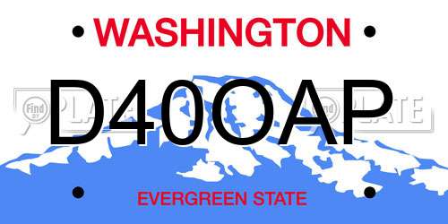D40OAP Washington License Plate
