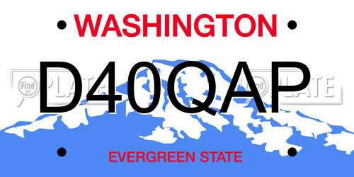 D40QAP Washington License Plate