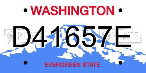 D41657E Washington License Plate
