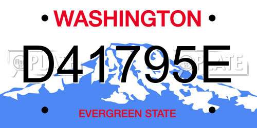 D41795E Washington License Plate