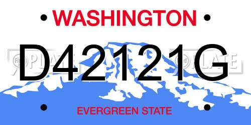 D42121G Washington License Plate