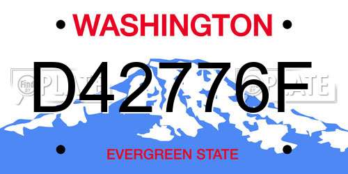 D42776F Washington License Plate