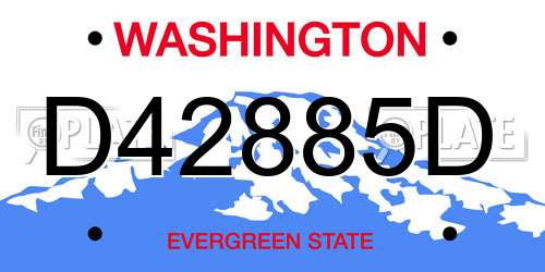 D42885D Washington License Plate