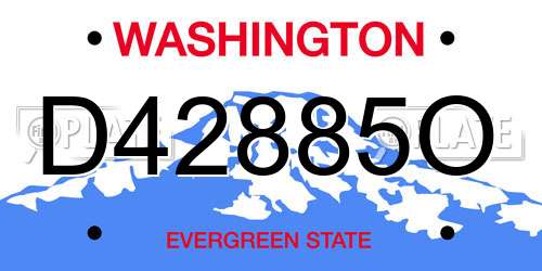 D42885O Washington License Plate