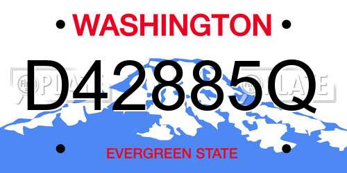 D42885Q Washington License Plate