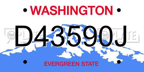D43590J Washington License Plate