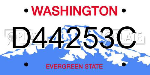 D44253C Washington License Plate
