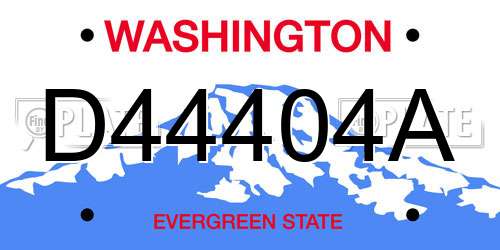 D44404A Washington License Plate