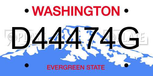 D44474G Washington License Plate