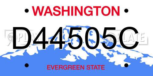 D44505C Washington License Plate