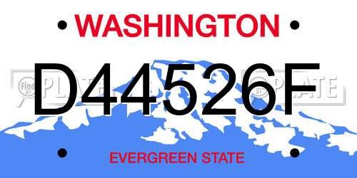 D44526F Washington License Plate