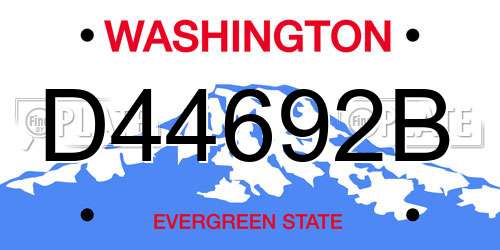 D44692B Washington License Plate
