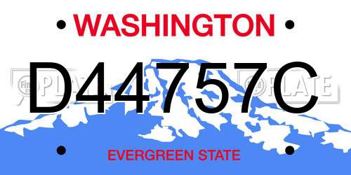 D44757C Washington License Plate