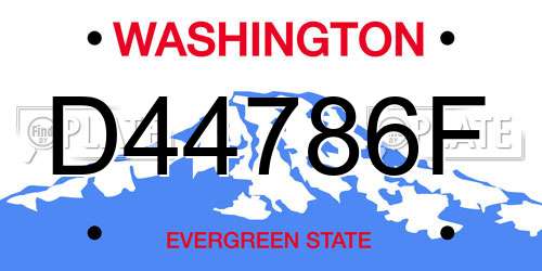 D44786F Washington License Plate