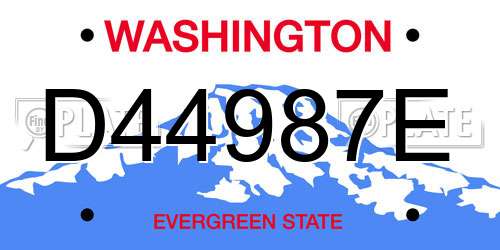 D44987E Washington License Plate