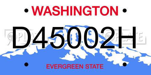 D45002H Washington License Plate