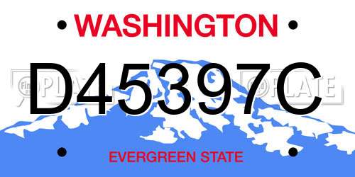 D45397C Washington License Plate