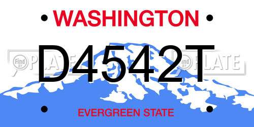 D4542T Washington License Plate