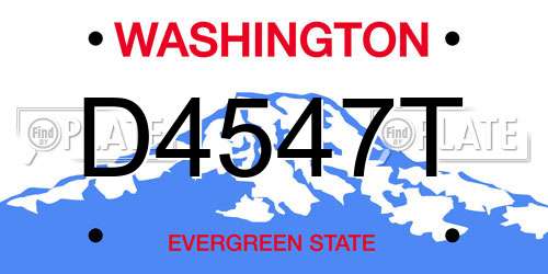 D4547T Washington License Plate