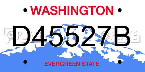 D45527B Washington License Plate