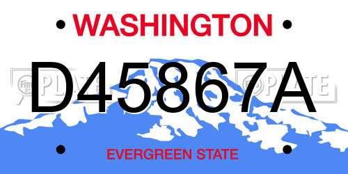 D45867A Washington License Plate