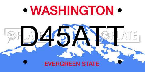 D45ATT Washington License Plate
