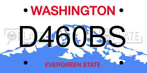 D460BS Washington License Plate