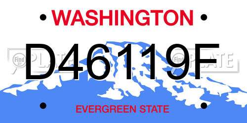 D46119F Washington License Plate
