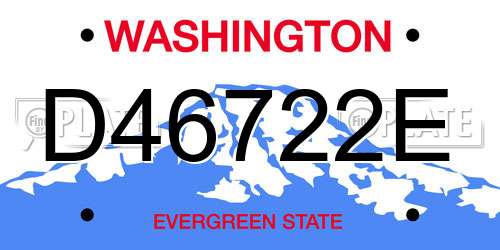 D46722E Washington License Plate